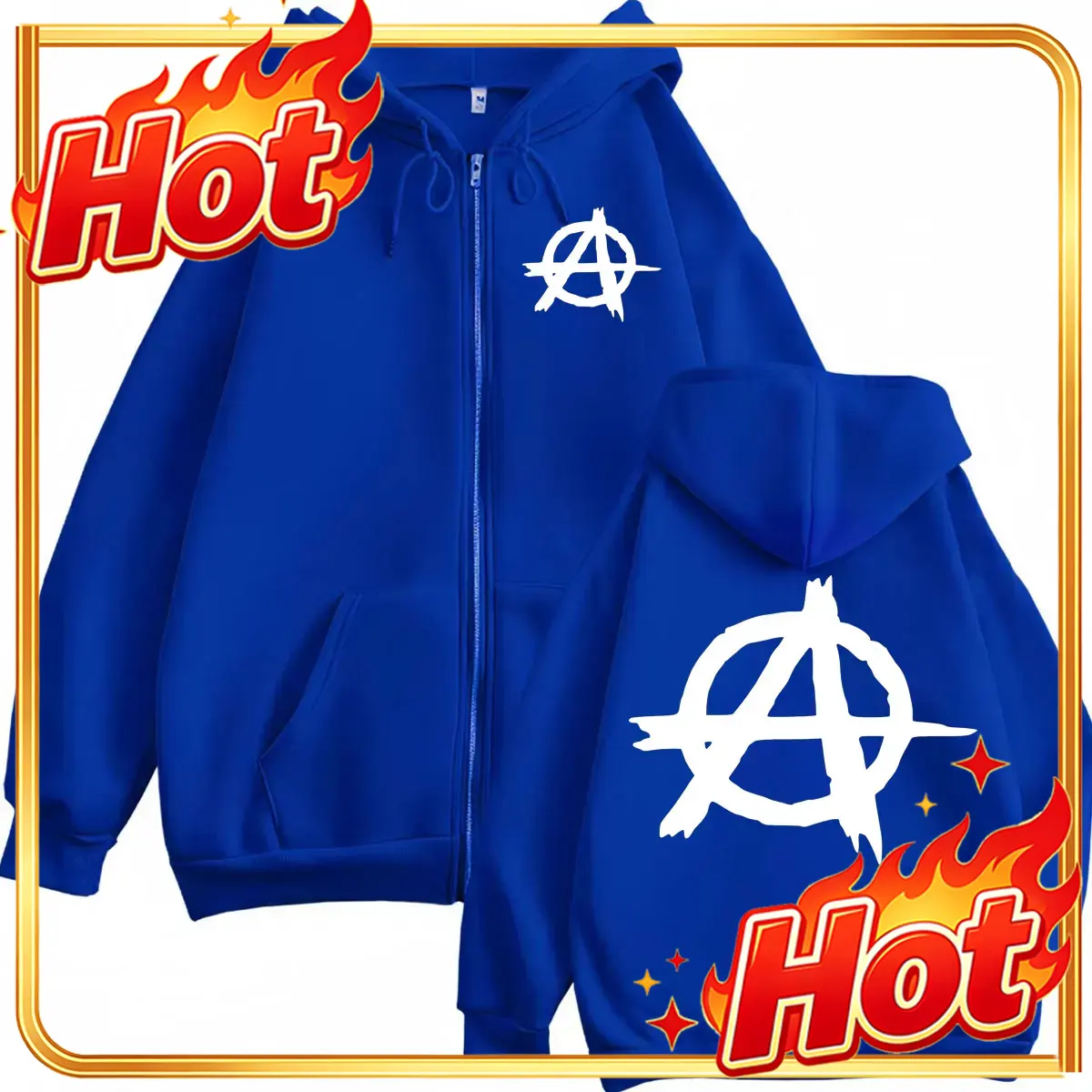 Mens Fashion Zip Up Hoodies - TV 시리즈 ‘손즈 오브 아나키’ 로고가