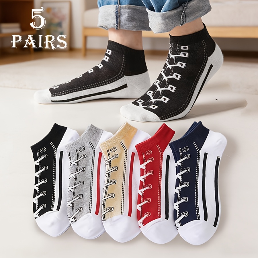 Socks Ankle Men - 5 쌍 남성 여름 얇은 면