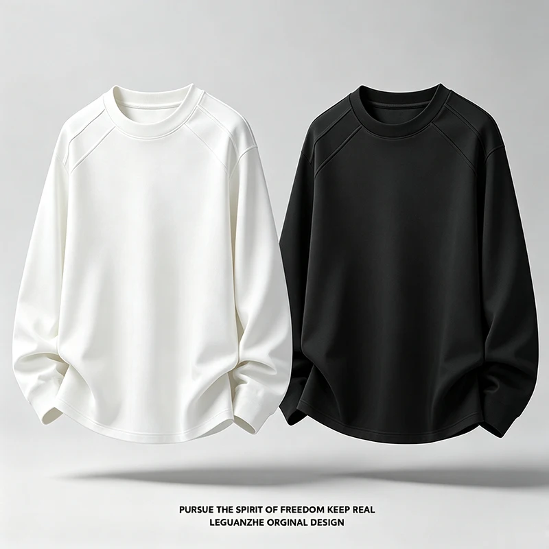 Men'S Fashion T Shirts - 남성용 라글란 소매 긴팔 티셔츠, 넉넉한