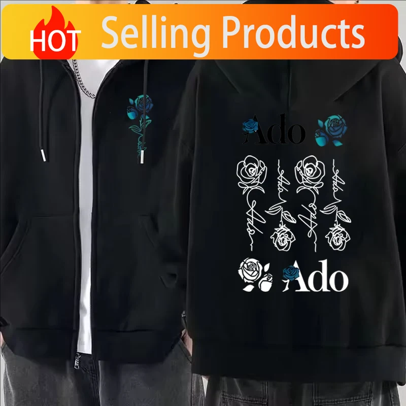 Mens Fashion Zip Up Hoodies - 2026 Ado 그래픽 프린트 지퍼 후드티