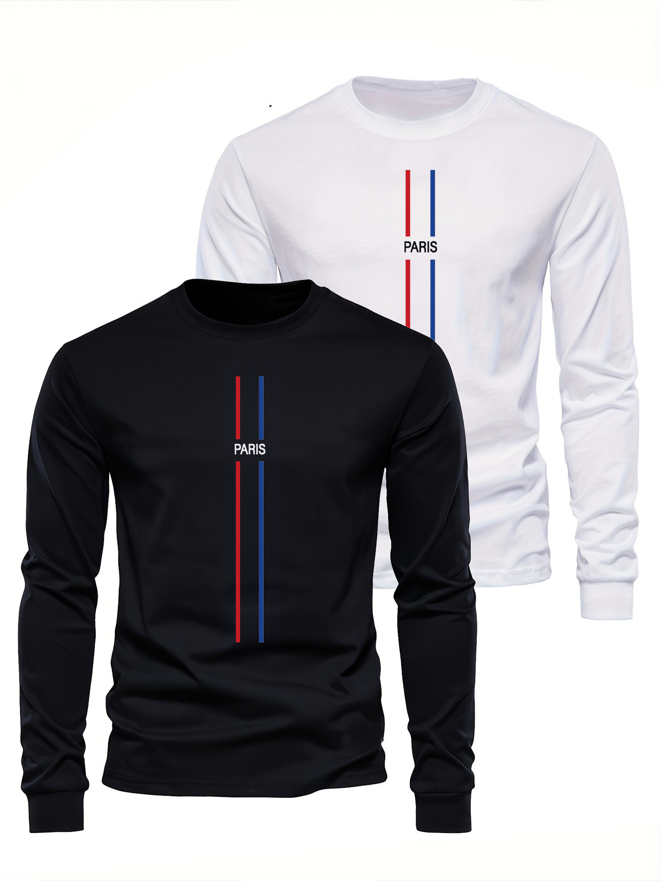 Men'S Fashion T Shirts - 100% 순면 소재의 남성용 긴팔 라운드넥