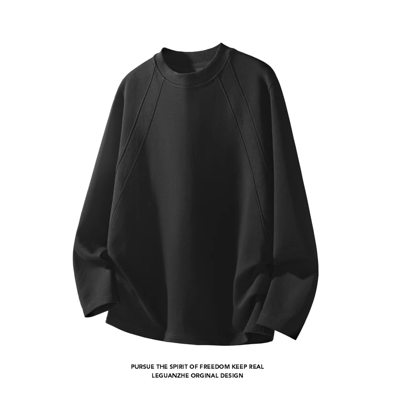Men'S Fashion T Shirts - 남성 패션 래글런 심 크루넥 긴소매
