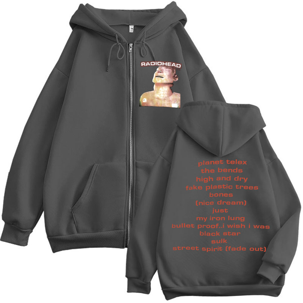 록 밴드 라디오헤드 음악 앨범 지퍼 후디 남성 여성 빈 - Mens Fashion Zip Up Hoodies 리뷰 및 가격