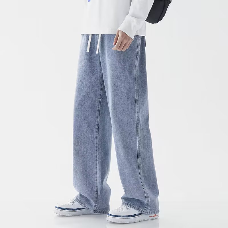 한국 스타일의 스트리트 패션, 새로운 트렌드의 넉넉한  - Men'S Fashion Grey Jeans 리뷰 및 가격
