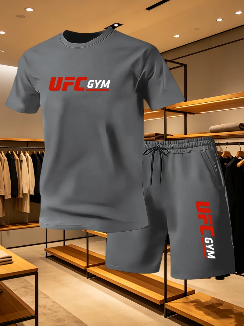 남성 패션 티셔츠 반바지 UFC 캐주얼 세트 여름 스포 - Men'S Fashion Videos 리뷰 및 가격