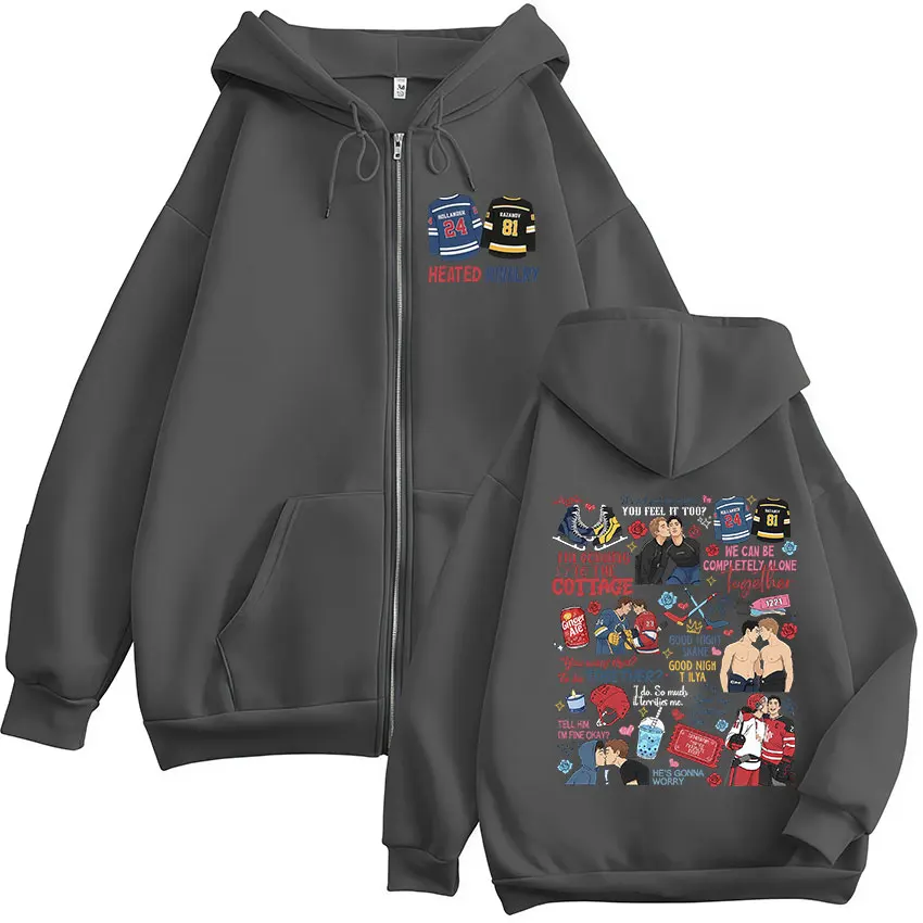 히트 레이블 프린트 지퍼 후디, 남성용/여성용, 하라주 - Mens Fashion Zip Up Hoodies 리뷰 및 가격