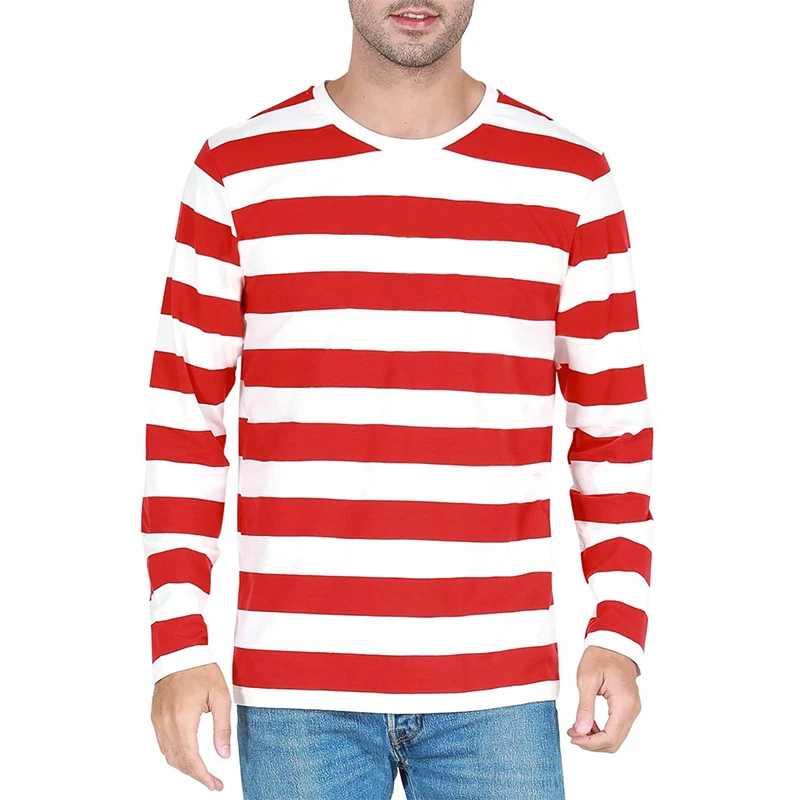 세련된 대비색 스트라이프 3D 프린트 남성용 긴팔 티셔 - Men'S Fashion T Shirts 리뷰 및 가격