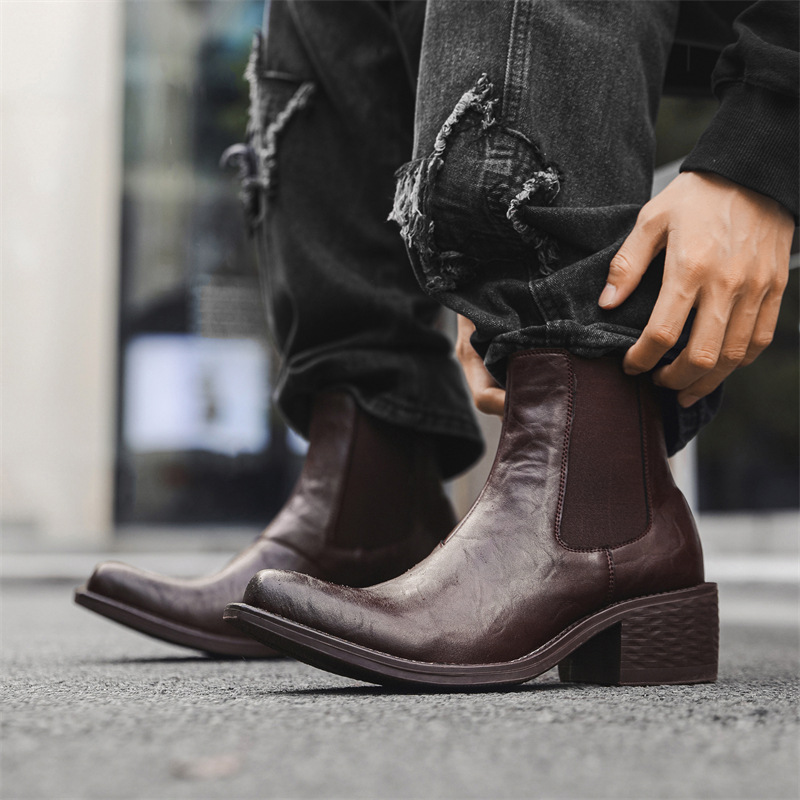 대형 사이즈 남성 패션 펑크 록 하이 첼시 부츠 블랙  - Men'S Fashion News 리뷰 및 가격