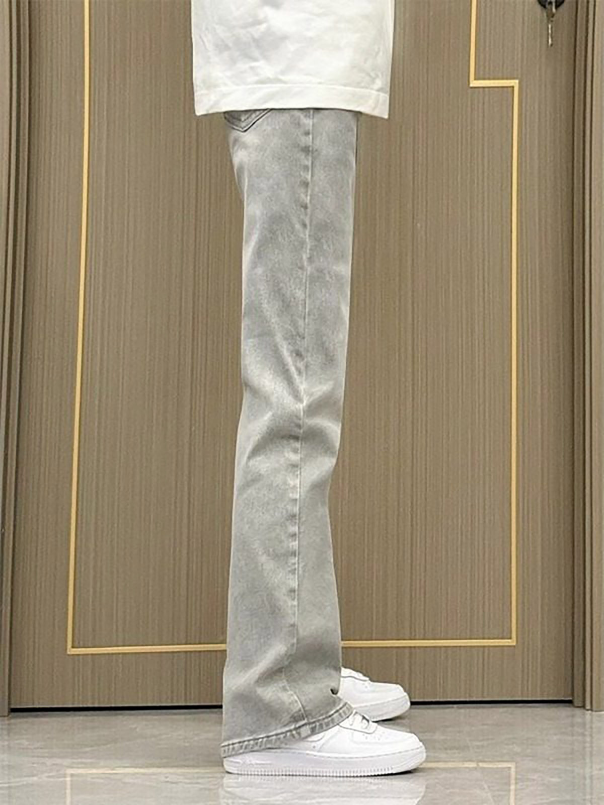 스모크 그레이 스트레이트 레그 슬림핏 남성용 워싱 빈티 - Men'S Fashion Grey Jeans 리뷰 및 가격