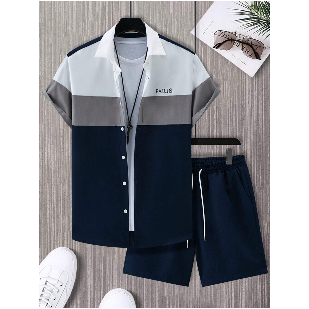 남성 패션 정장 블루 앤 화이트 패치워크 컬러 싱글 브 - Men'S Fashion Videos 리뷰 및 가격
