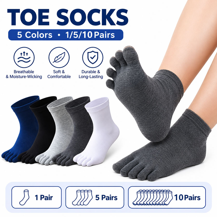 1/5/12켤레 남녀공용 면 발가락 양말, 통기성 좋은 - Socks Ankle Men 리뷰 및 가격